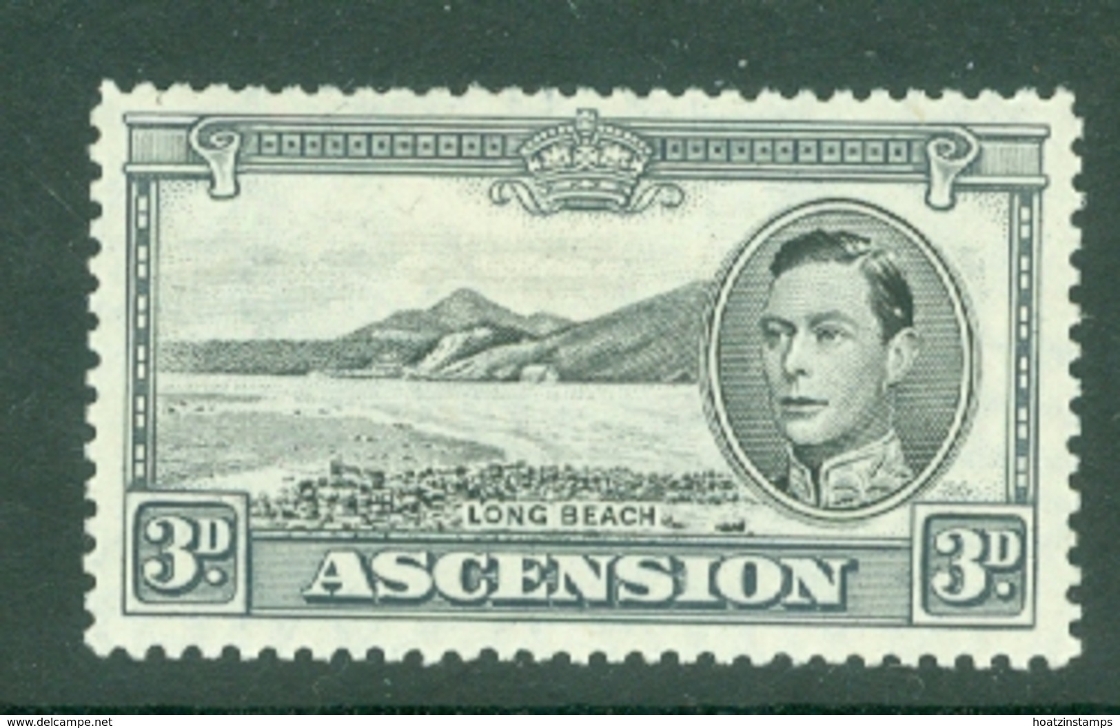 Ascension: 1938/53   KGVI    SG42b    3d  Black & Grey  [Perf: 13]    MH - Ascension