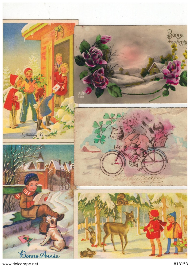 Mooi Lot Van 100 Oude Postkaarten "Gelukkig Nieuwjaar" "Bonne Année" - 100 - 499 Cartes