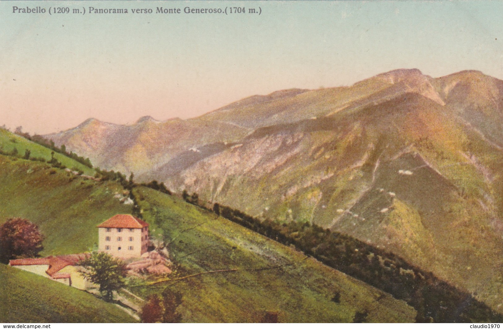 CARTOLINA -  COMO - PRABELLO 1209 - PANORAMA VERSO MOMTE GENEROSO M. 1704 - Como