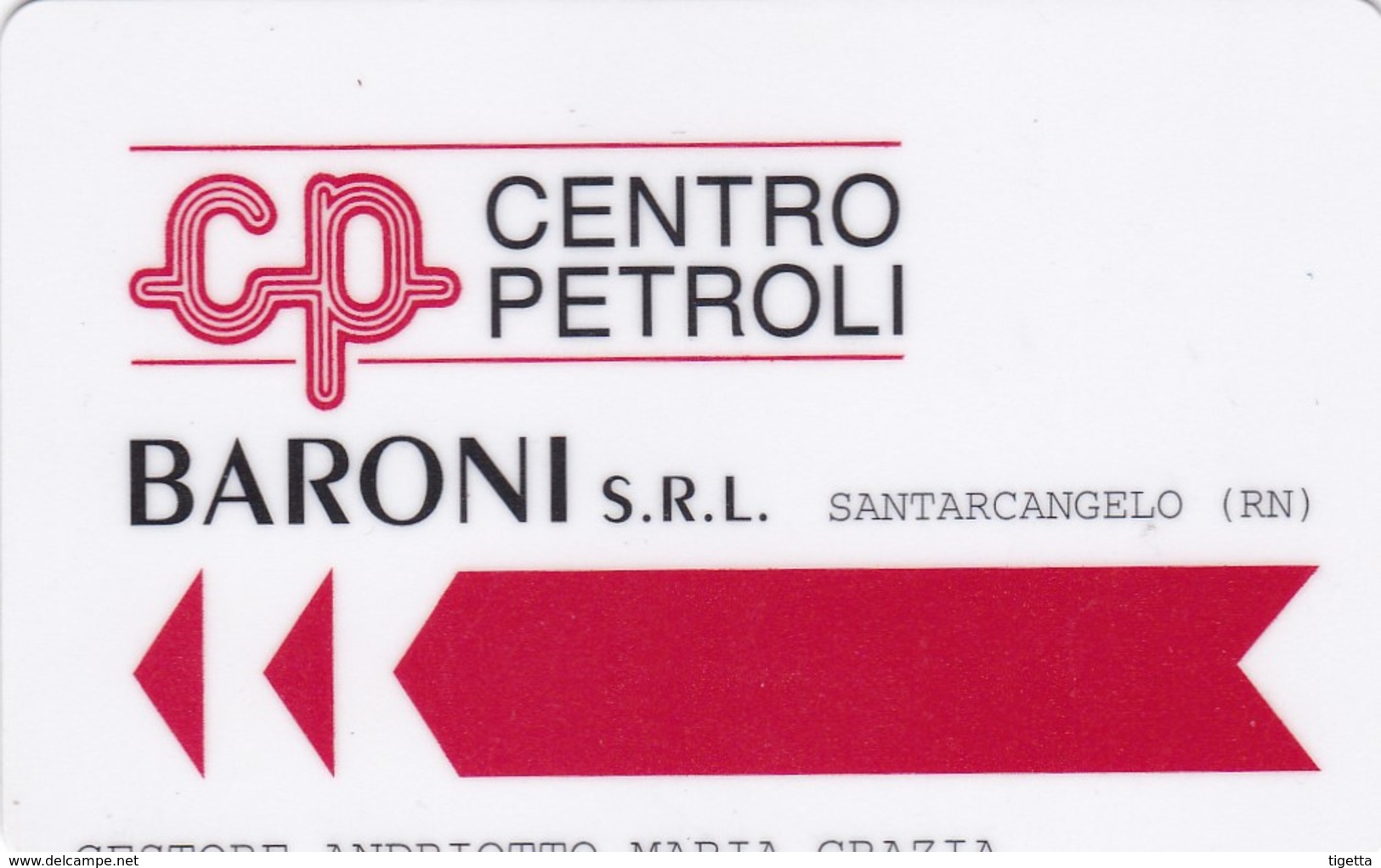 SCHEDE TESSERE SERVIZIO CARBURANTI CP CENTRO PETROLI SATARCANGELO (RN) NON ATTIVA - Altri & Non Classificati