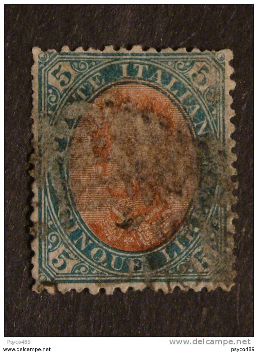 ITALIA Regno -1889- "Effigie" £. 5 US° (descrizione) - Gebraucht