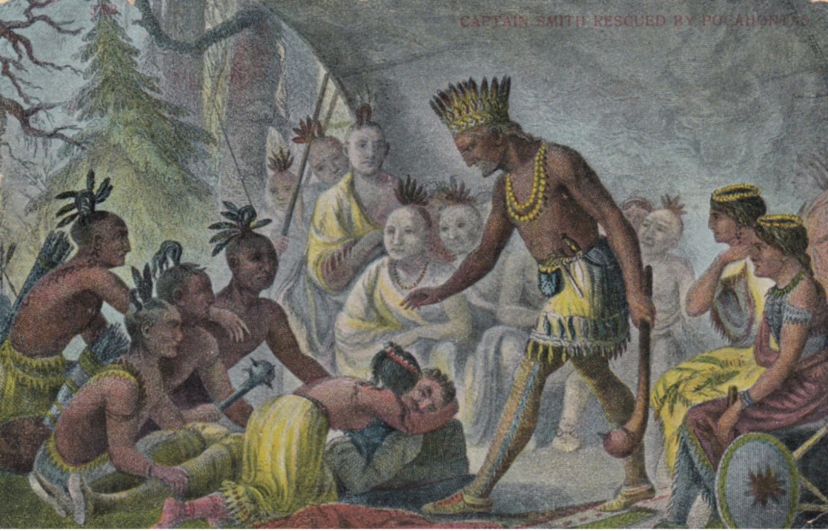 Pocahontas Saving Life Of John Smith , 1907 ; Version-2 - Native Americans