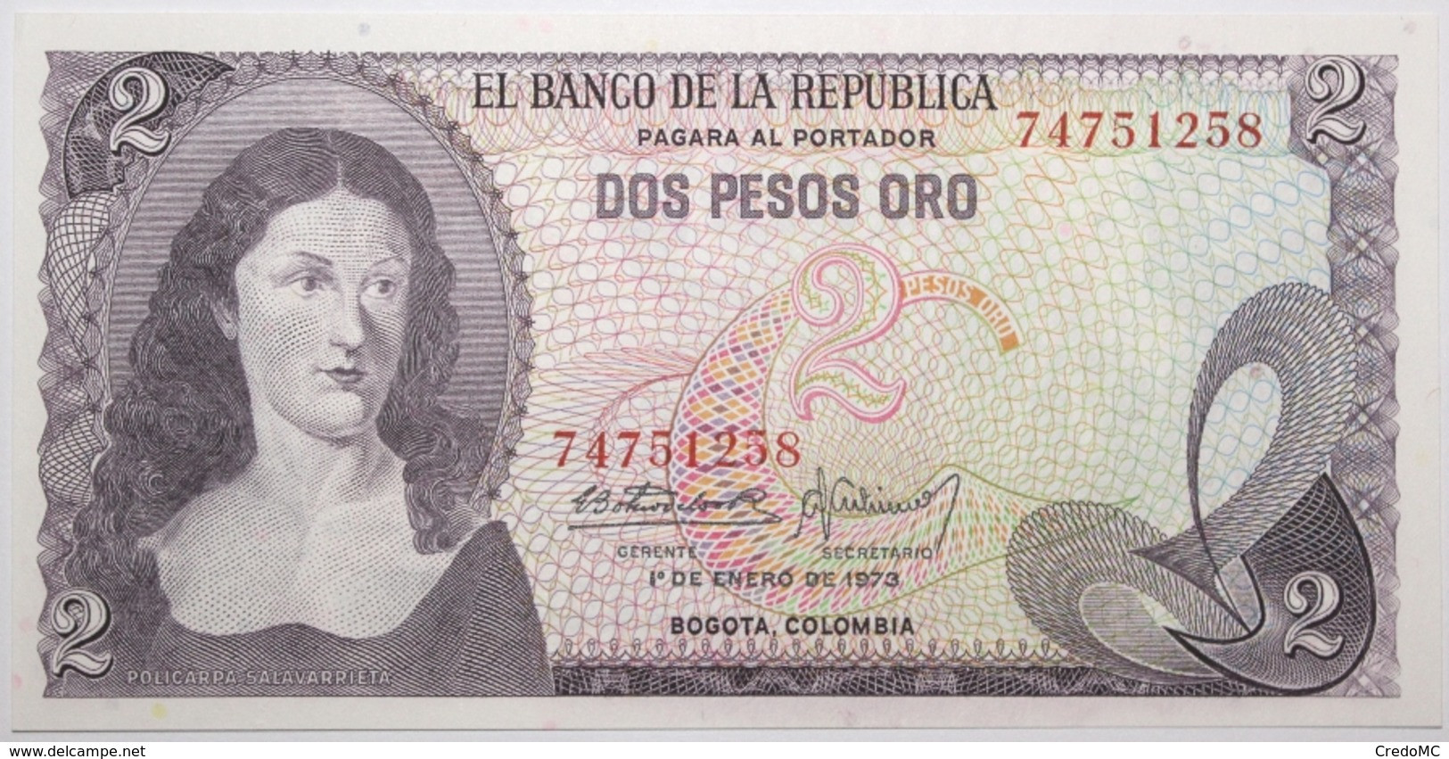 Colombie - 2 Pesos Oro - 1973 - PICK 413a.3 - NEUF - Kolumbien