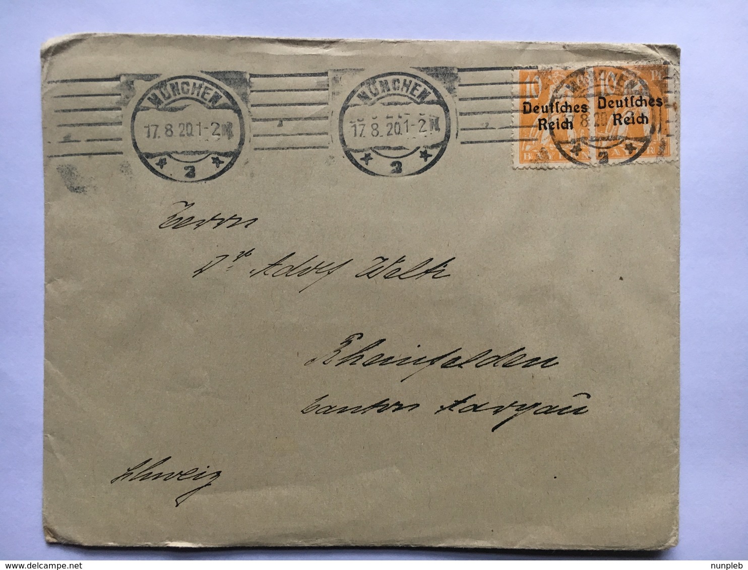 GERMANY 1920 Cover Munchen Postmarks - Briefe U. Dokumente