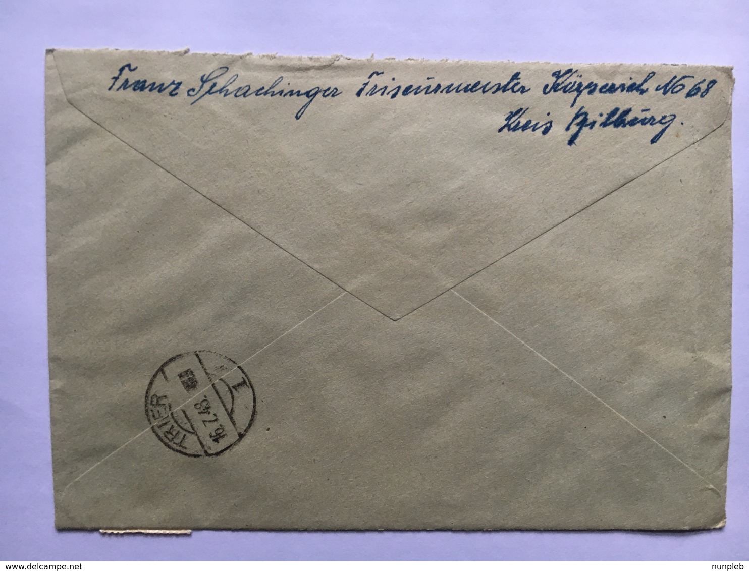 GERMANY 1949 Cover Registered Neuerburg To Trier - Altri & Non Classificati