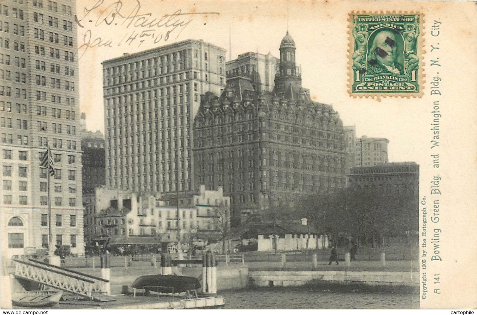 New York City - Bowling Green And Washington Buildings In 1908 - Autres Monuments, édifices