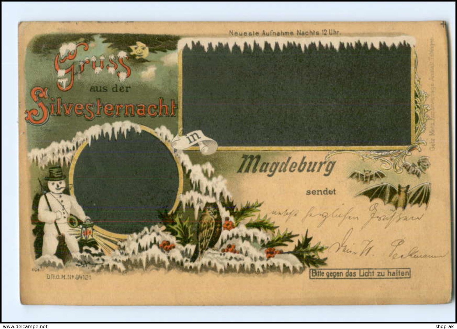 U8952/ Halt Gegen Licht Litho AK Magdeburg  Neujahr 1898 - Tegenlichtkaarten, Hold To Light