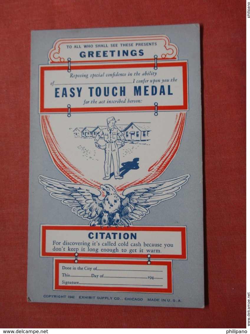 Citation--Easy Touch Medal    Ref 3739 - Humour