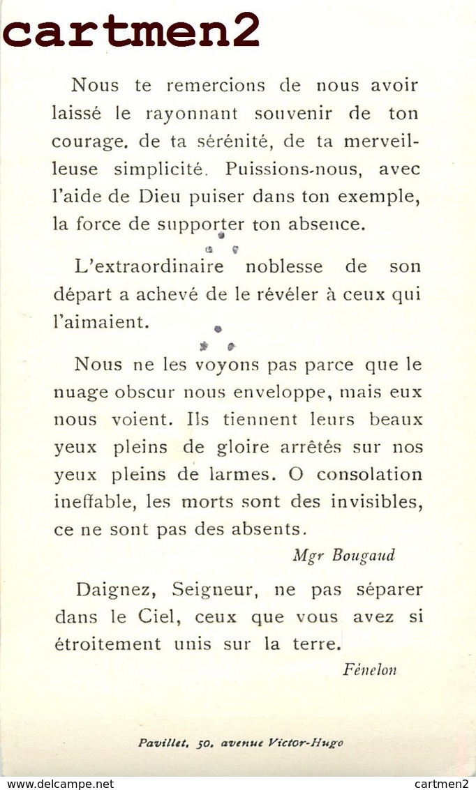 FAIRE-PART DE DECES COMTE D'IVERNOIS OFFICIER LEGION D'HONNEUR ROSETTE DE LA RESISTANCE GUERRE IMAGE PIEUSE - Décès