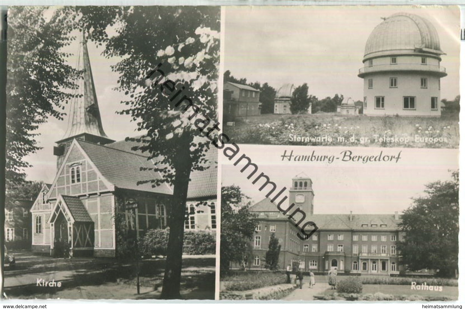 Hamburg-Bergedorf - Sternwarte - Kirche - Foto-Ansichtskarte - Verlag Rud. Reher Hamburg - Bergedorf