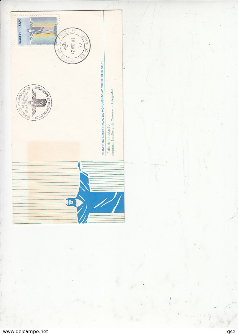 BRASILE  1981 - Monumento A Cristo Redentore - FDC