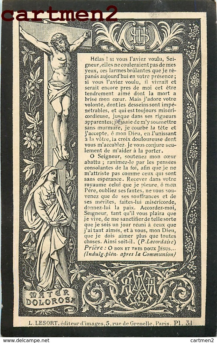 FAIRE-PART DE DECES EDMOND BURDEL LAGNY-SUR-MARNE SEINE-ET-MARNE 77 IMAGE PIEUSE - Décès