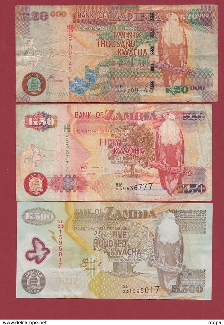 Zambie 3 Billets Dans L 'état Lot N °6---(51) - Zambia