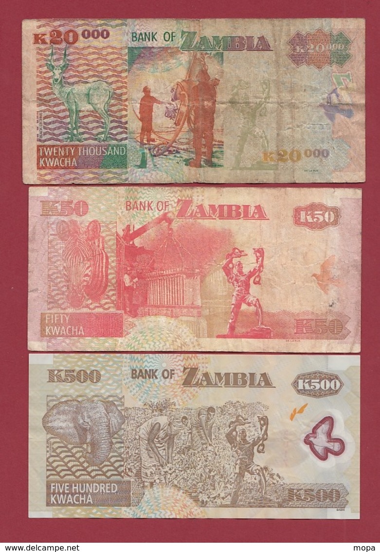 Zambie 3 Billets Dans L 'état Lot N °6---(51) - Zambie