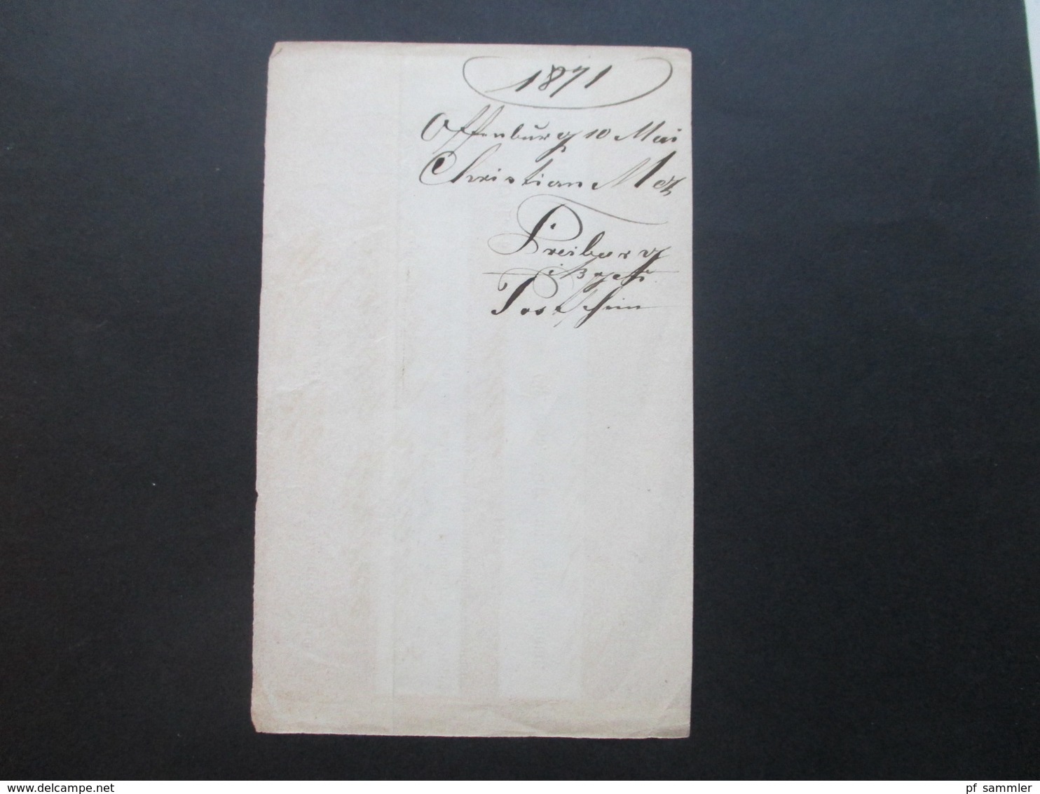 Altdeutschland 1871 Baden Postschein Direction Der Grosh. Badischen Verkehrsanstalten / Fahrpost Offenburg - Freiburg - Lettres & Documents