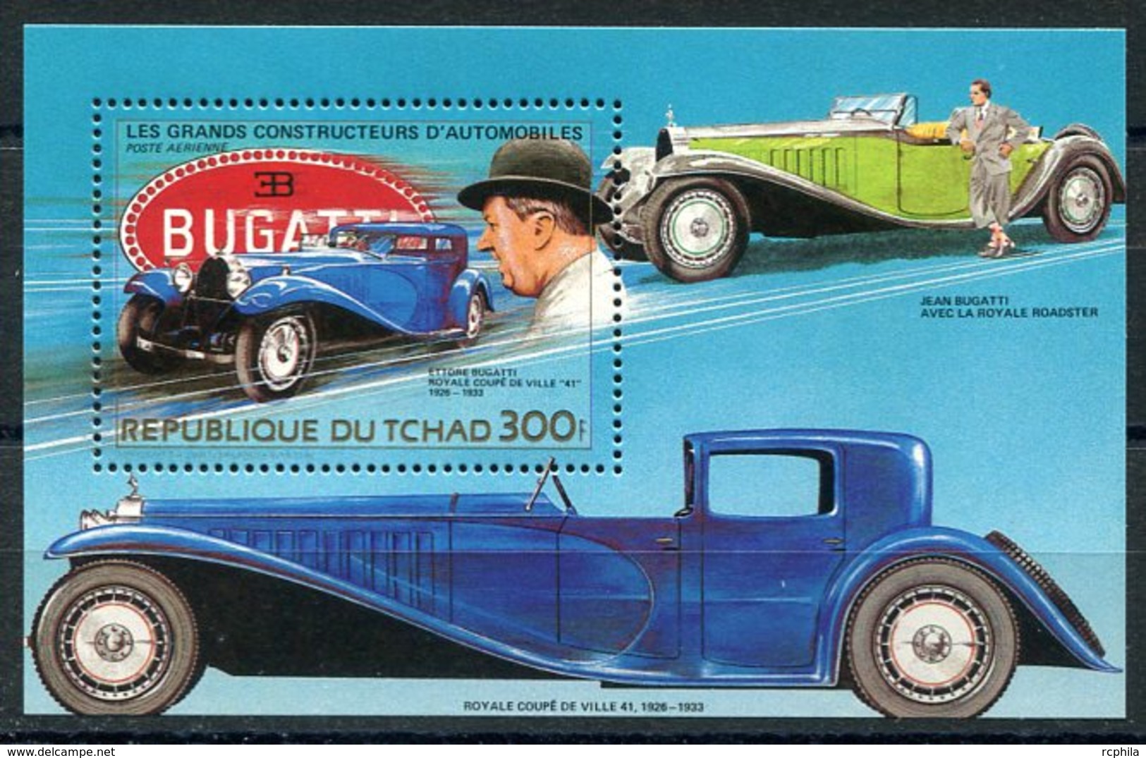 RC 14648 TCHAD BUGATTI AUTOMOBILES BLOC FEUILLET NEUF ** MNH TB - Tschad (1960-...)