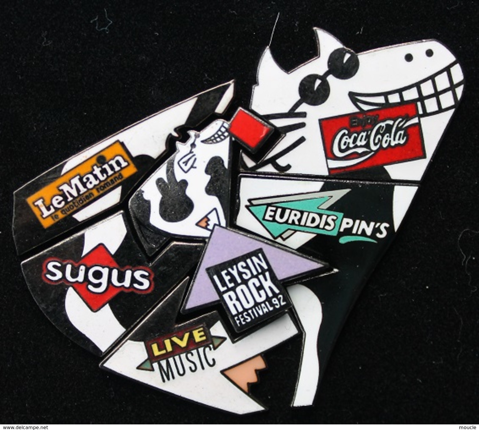 VACHE - SPONSOR DU LEYSIN ROCK FESTIVAL 1992 - PUZZLE - 7 PIECES - COCA-LE MATIN-SUGUS-LIVE MUSIC-EURIDIS - - Animaux