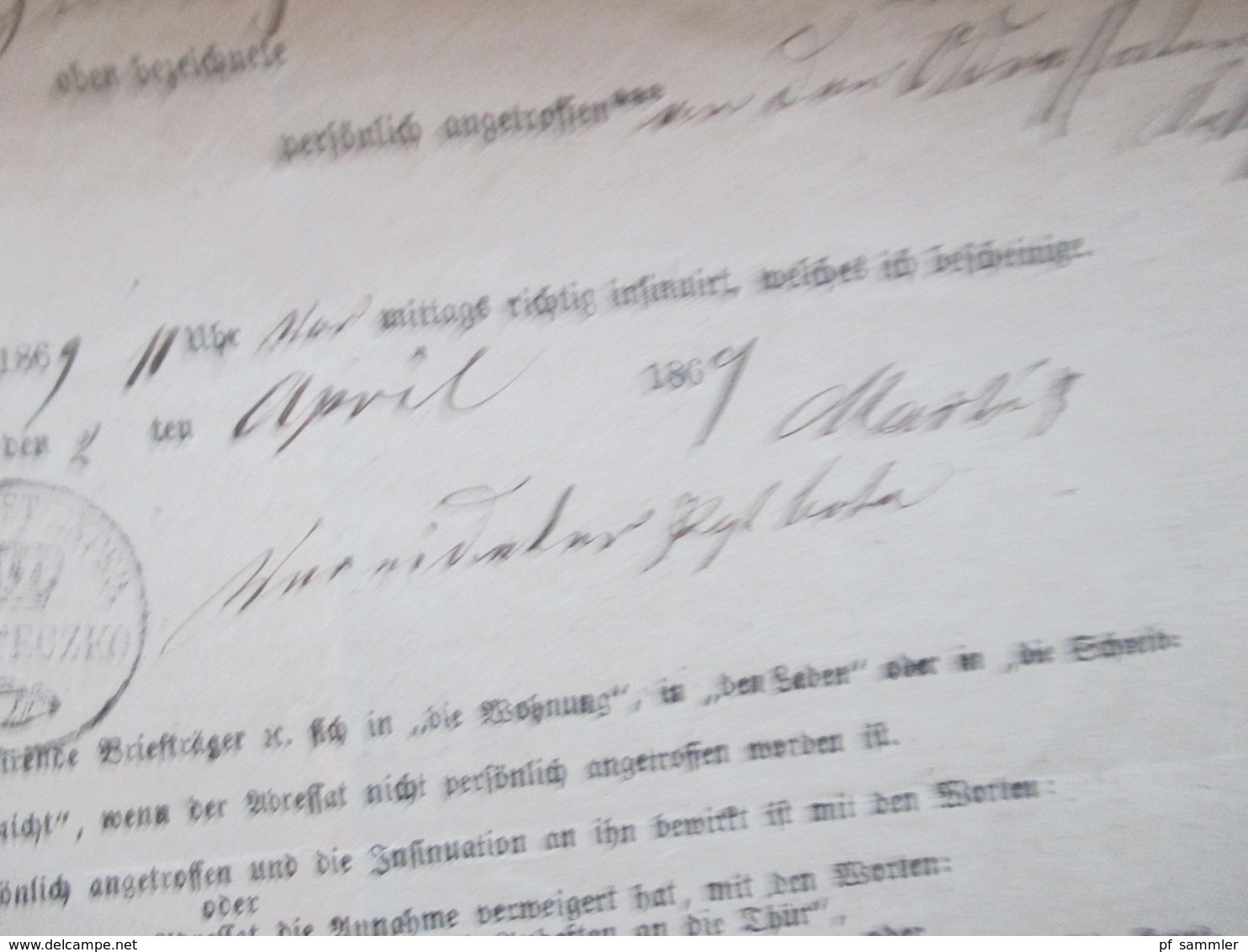 AD Preussen 1869 Postbehändigungsschein nach Schönlanke mit Stempel K. Pr. Post Exped. Miasteczko Schlesien heute Polen