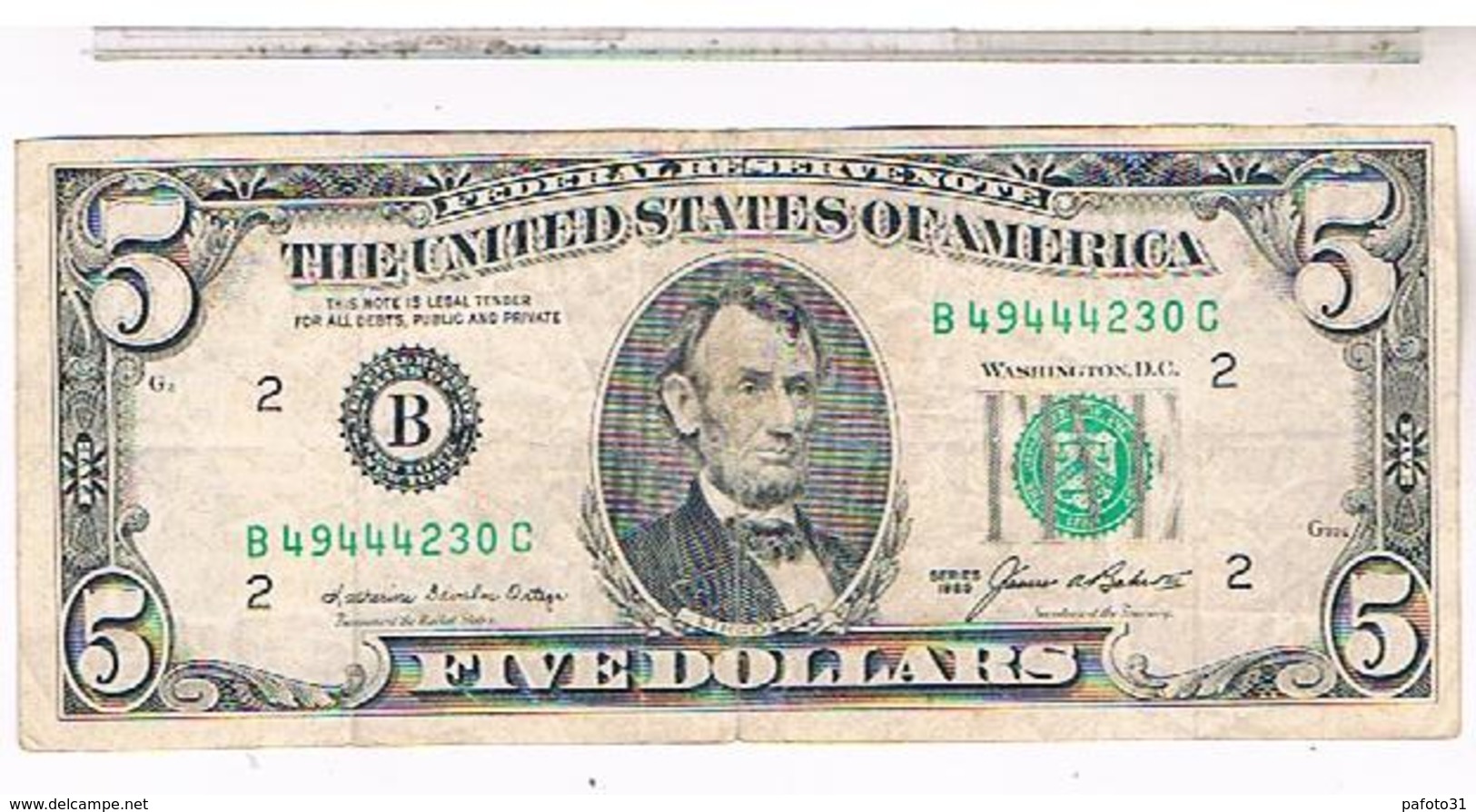 BILLET 5 DOLLARS  1985 WASHINGTON - Billets Des États-Unis (1862-1923)