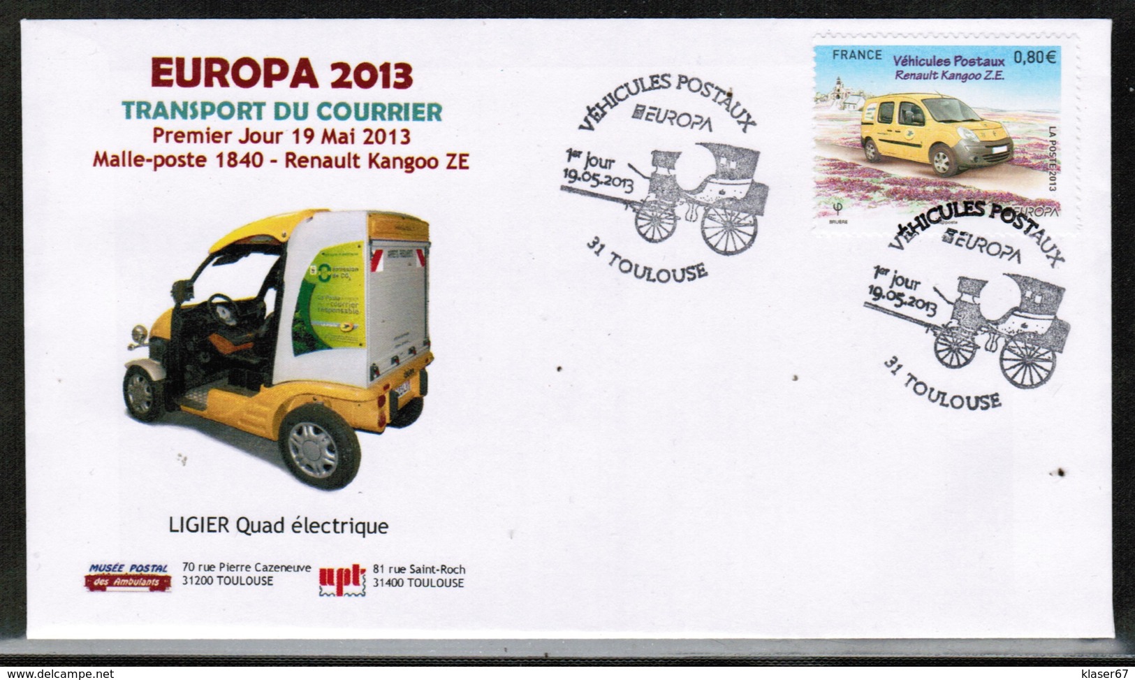 CEPT 2013 FR MI 5580 FRANCE POST CARD - 2013
