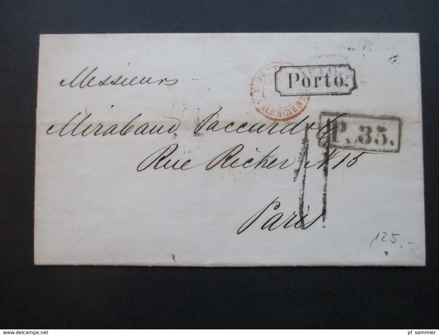 Russland 1860 Beleg Nach Paris Mit Vielen Stempeln L1 Aus Russland Und Porto  / P. 35 Und Roter Franz. Stempel - Cartas & Documentos