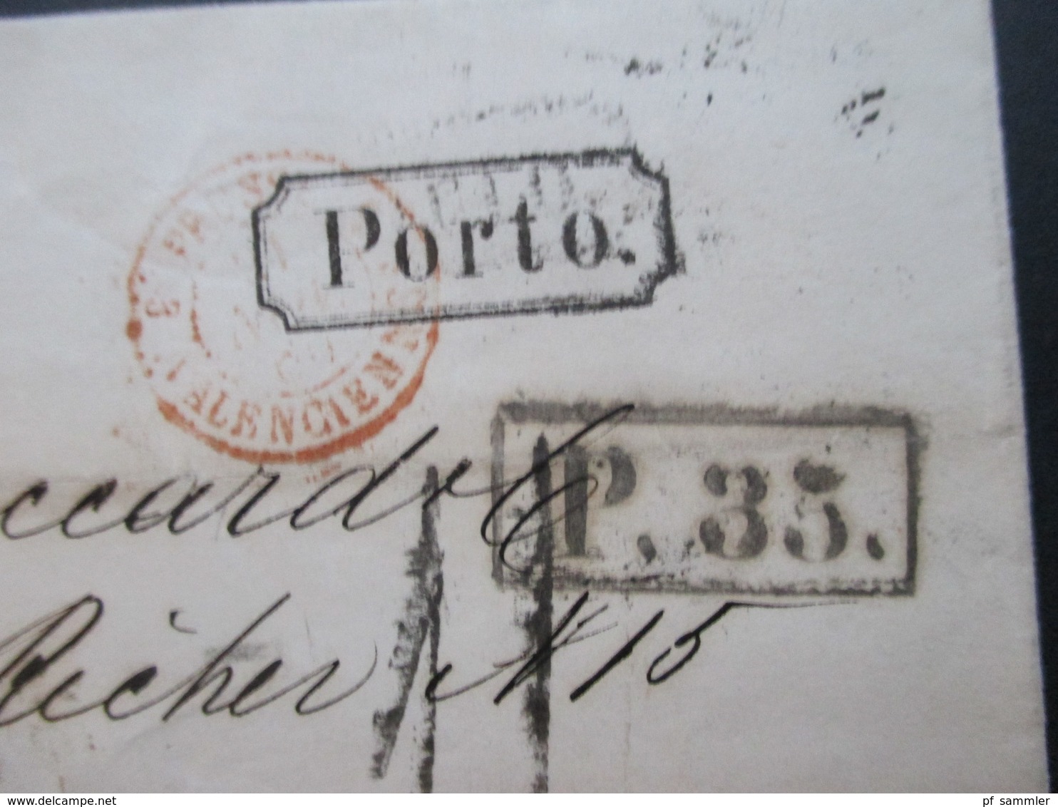 Russland 1860 Beleg Nach Paris Mit Vielen Stempeln L1 Aus Russland Und Porto  / P. 35 Und Roter Franz. Stempel - Storia Postale