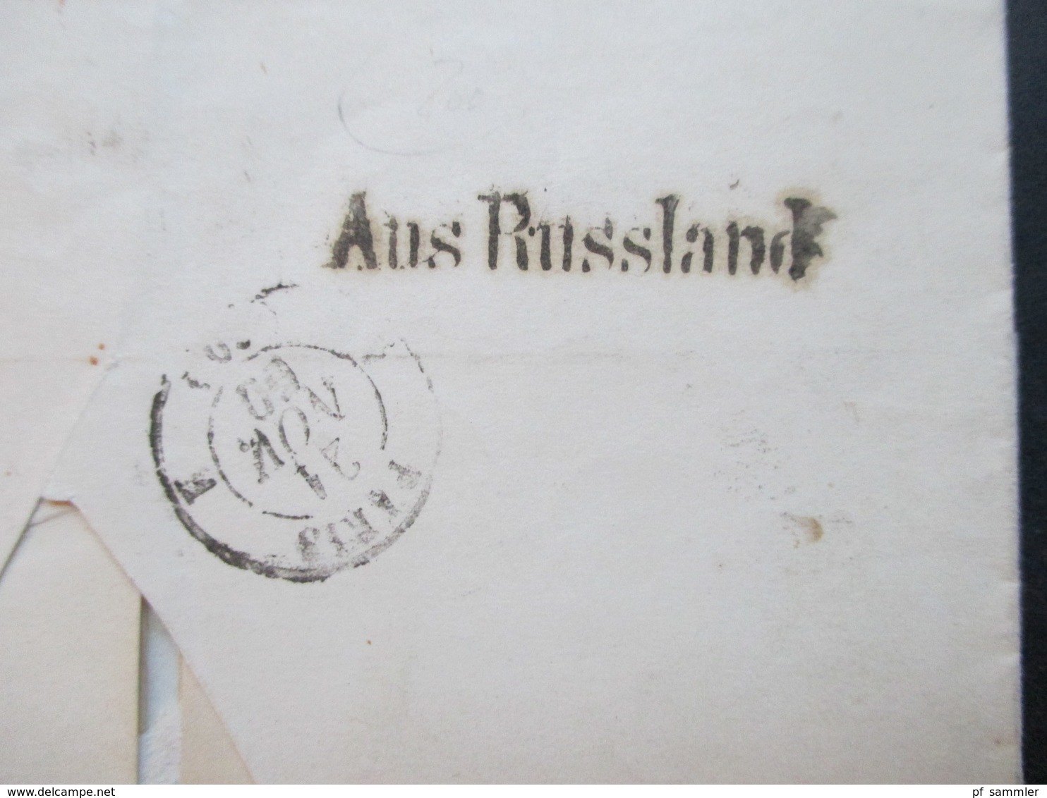 Russland 1860 Beleg Nach Paris Mit Vielen Stempeln L1 Aus Russland Und Porto  / P. 35 Und Roter Franz. Stempel - Brieven En Documenten