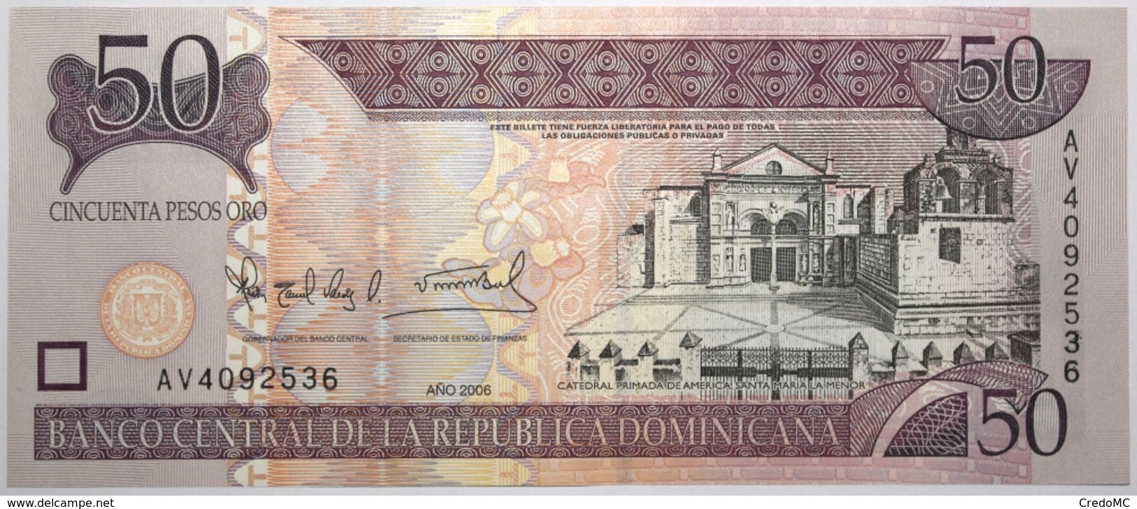 Dominicaine (Rép.) - 50 Pesos Oro - 2006 - PICK 176a - NEUF - Dominicaine