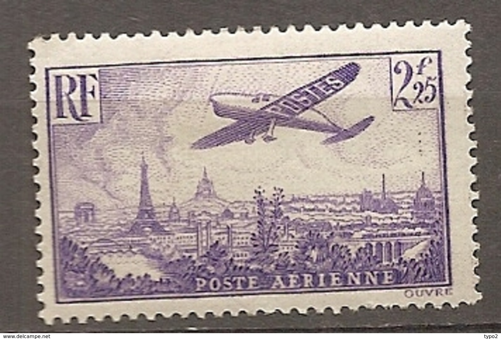 PA  Yv. N° 10   *  2f25   Violet    Cote  24 Euro  BE   2 Scans - 1927-1959 Neufs