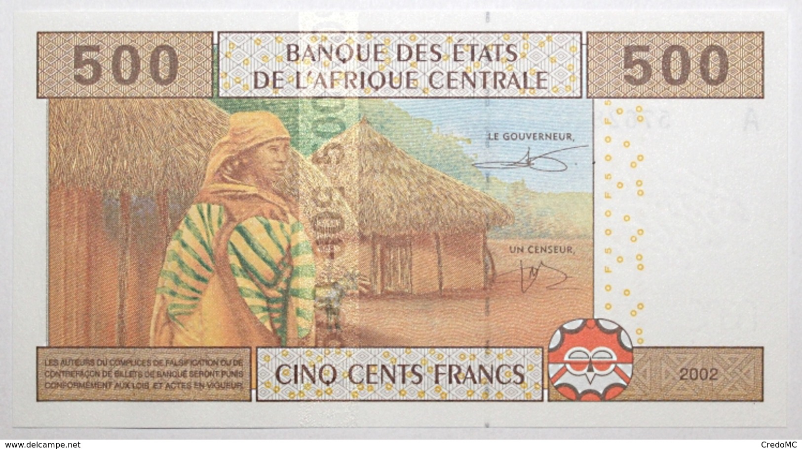 Gabon - 500 Francs - 2002 - PICK 406Aa.3 - NEUF - Estados Centroafricanos