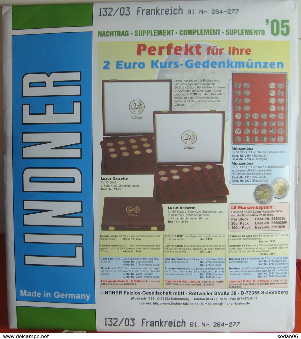 Lindner - Jeu FRANCE 2005 - Pré-Imprimés