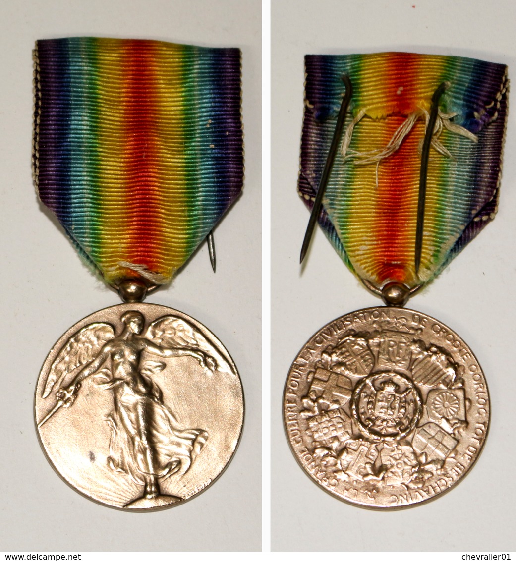 Médaille-BE-203_Médaille Commémorative 1914-1918_forces Interalliées_WW1_D - Belgique