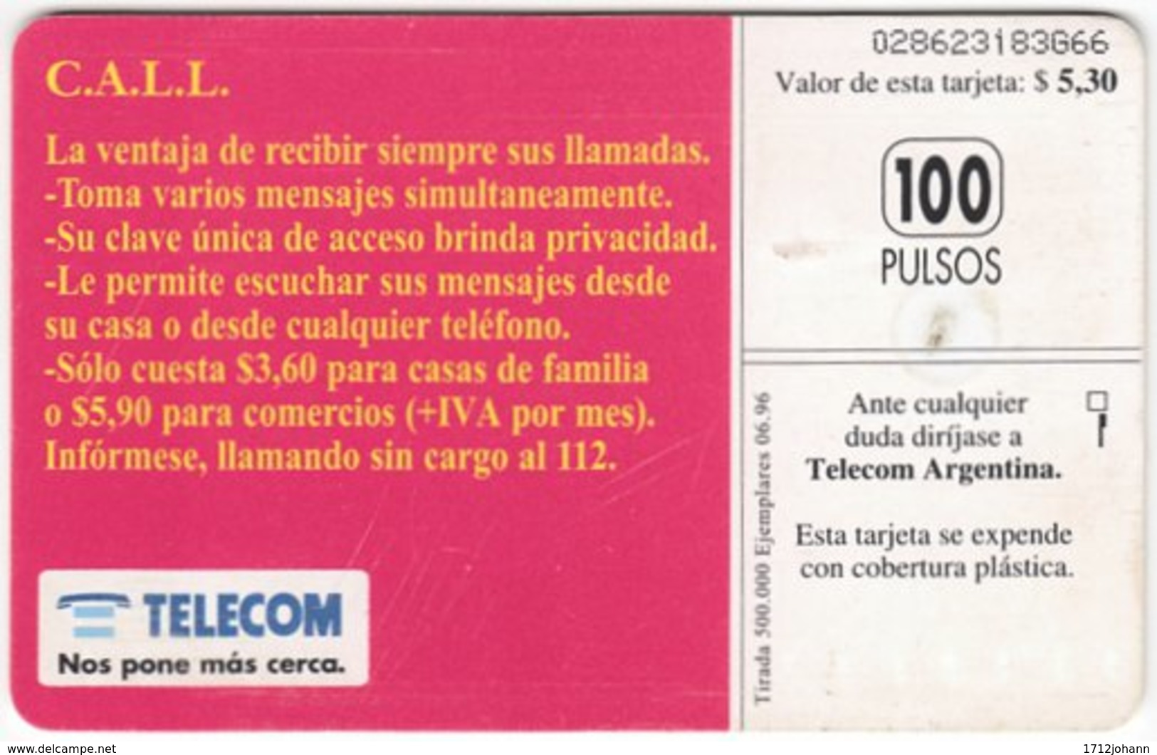 ARGENTINIA A-384 Chip Telecom - People, Family - Used - Argentina