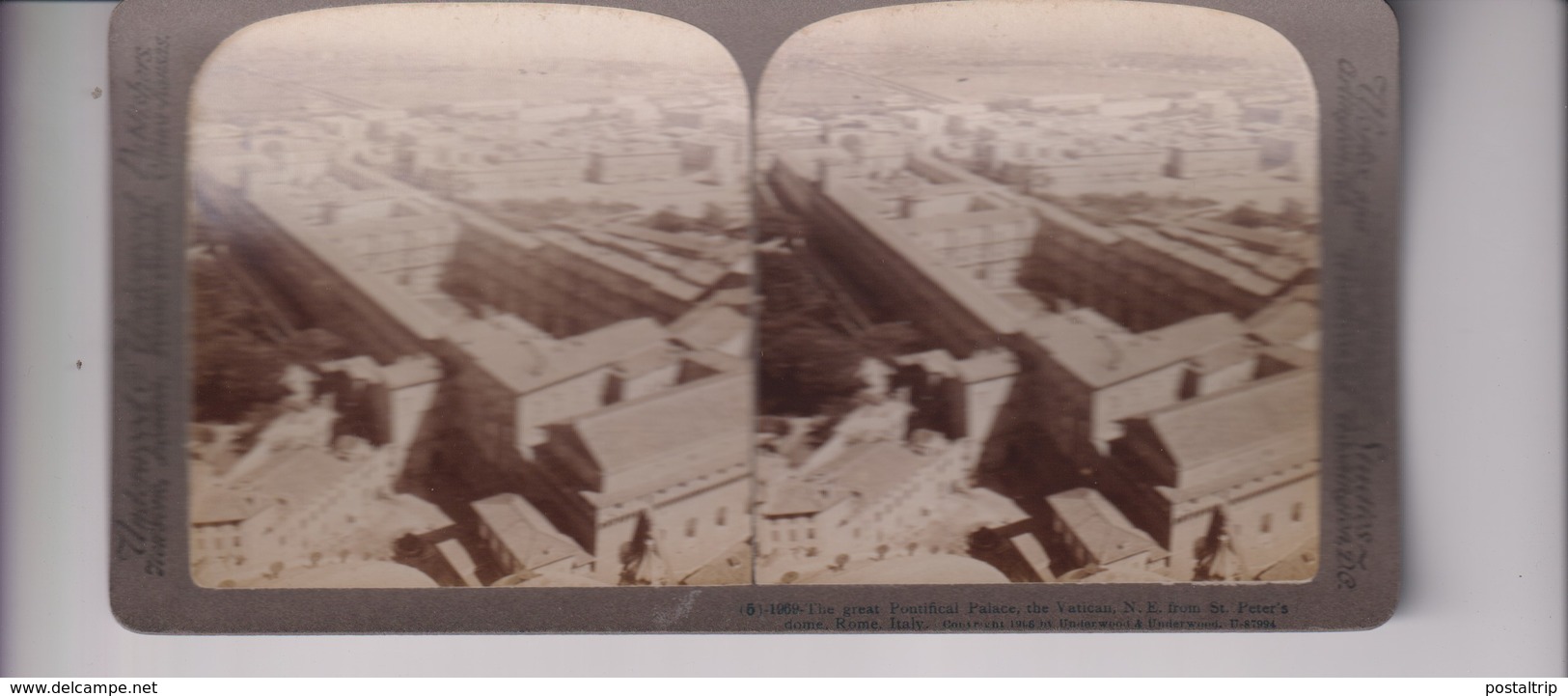 ITALY ITALIA GREAT PONTIFICAL PALACE THE VATICAN ROME  Stéréoscopique Stéréoscope Carte Photo Stéréo - Stereoscopic