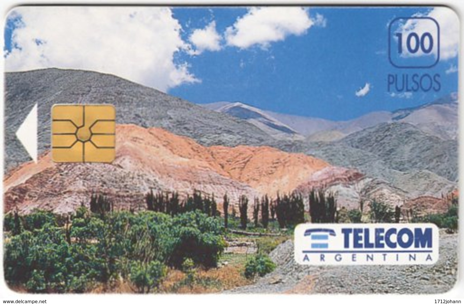ARGENTINIA A-391 Chip Telecom - Landscape, Mountain - Used - Argentina