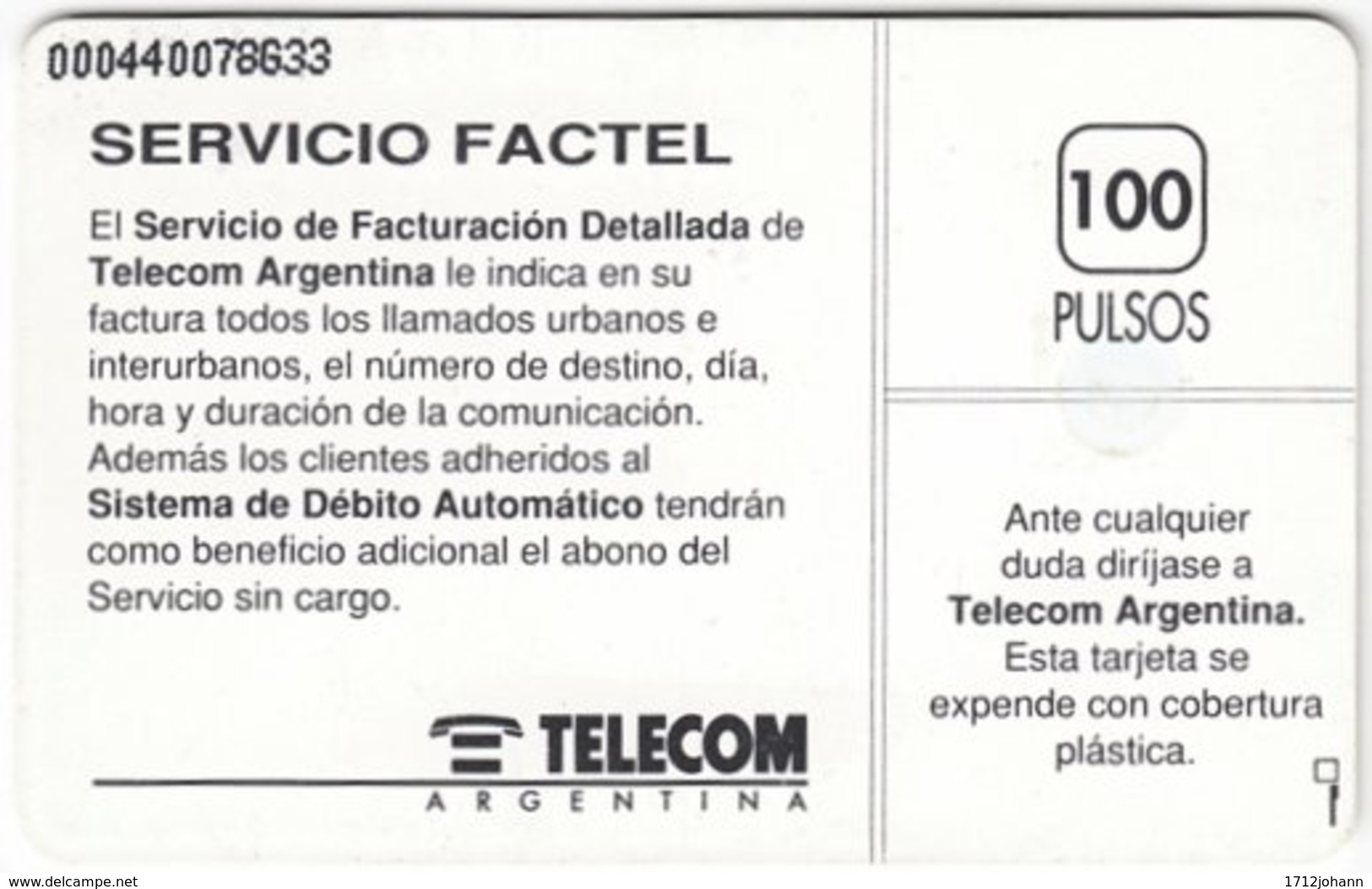 ARGENTINIA A-391 Chip Telecom - Landscape, Mountain - Used - Argentina