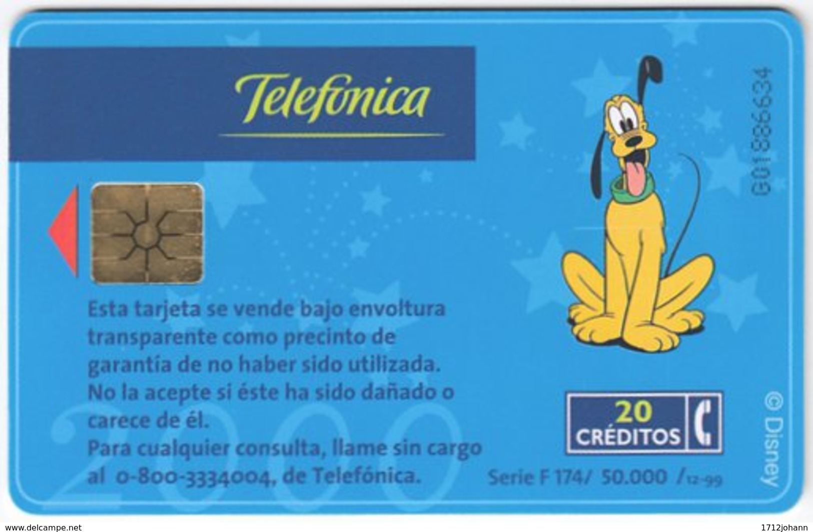 ARGENTINIA A-397 Chip Telefonica - Advertising, Walt Disney World - Used - Argentina