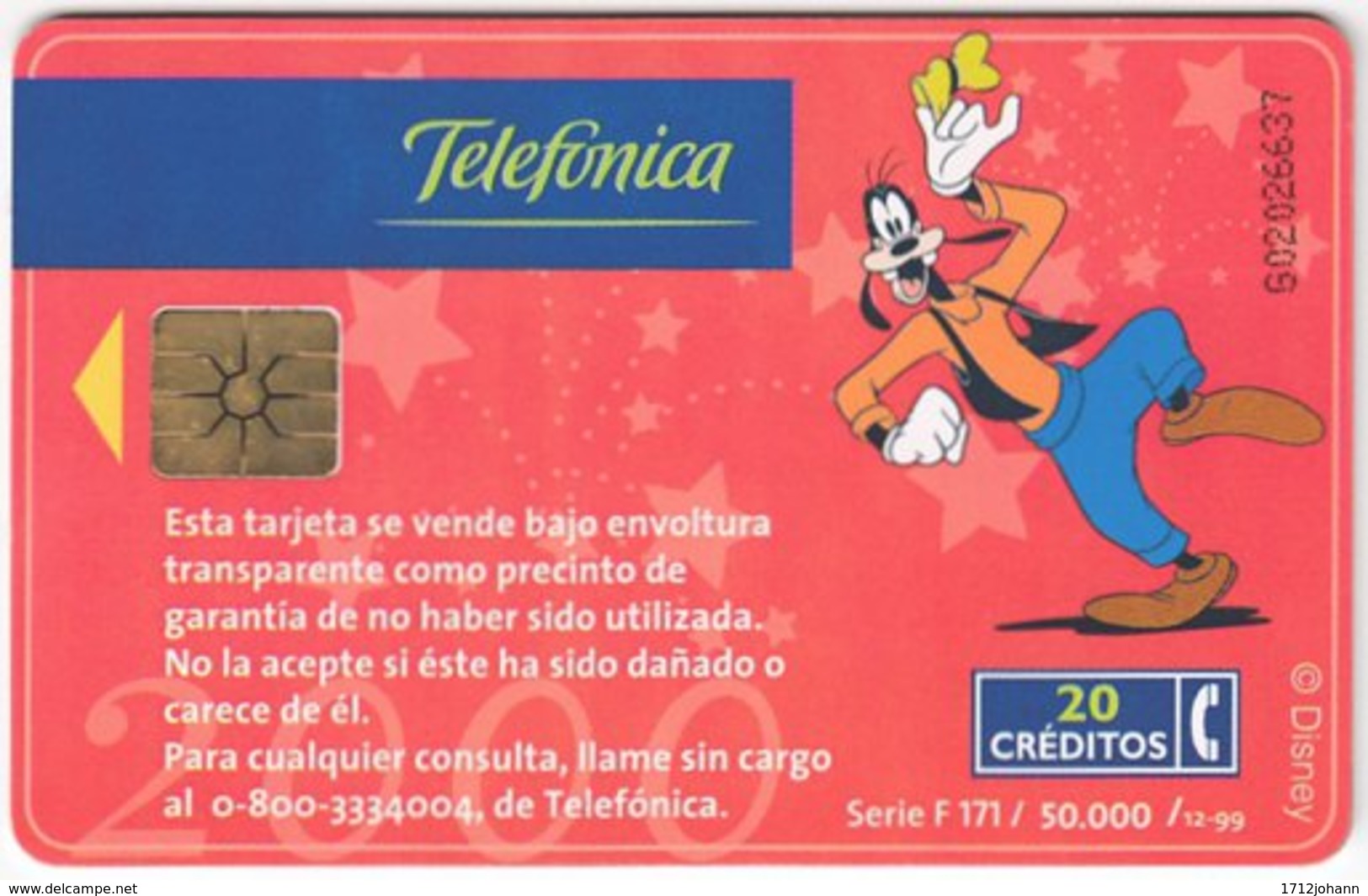 ARGENTINIA A-399 Chip Telefonica - Advertising, Walt Disney World - Used - Argentina