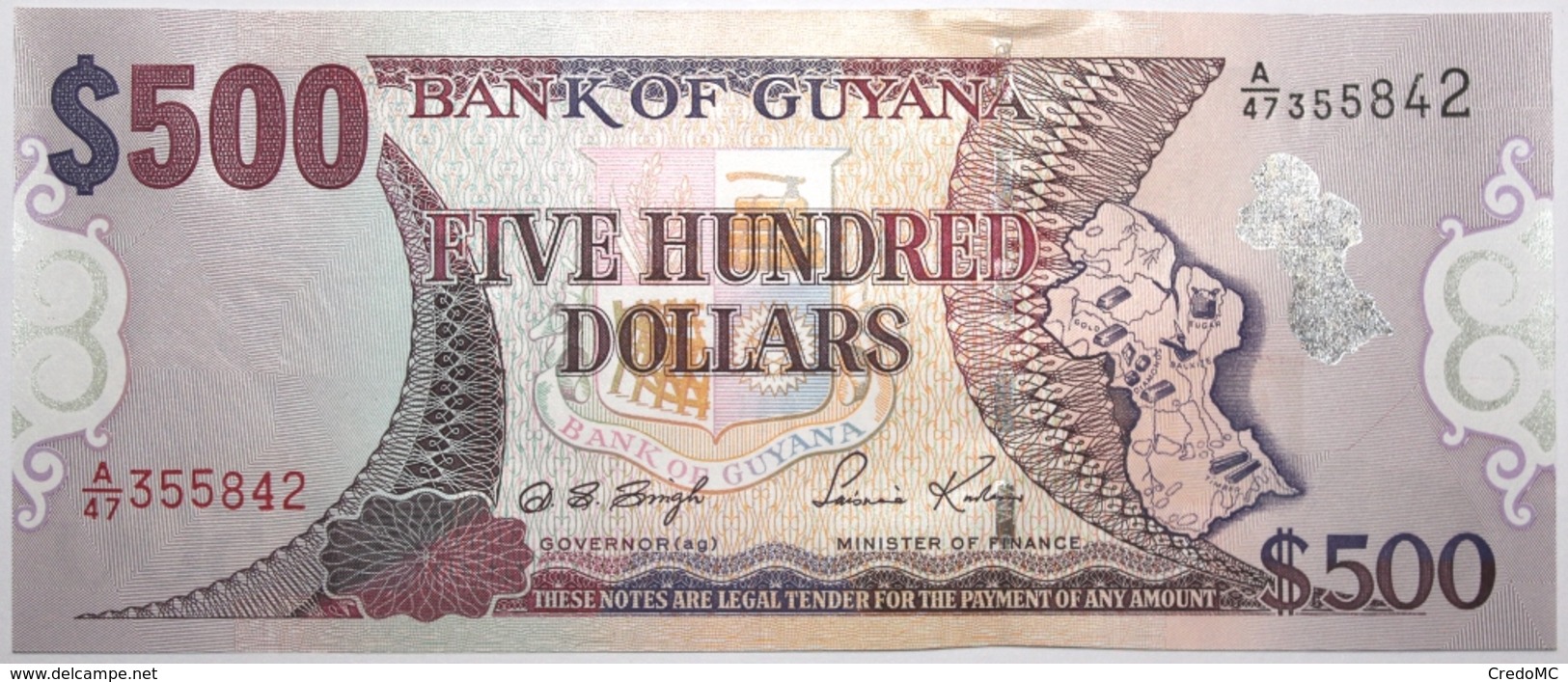 Guyana - 500 Dollars - 2002 - PICK 34b - NEUF - Guyana