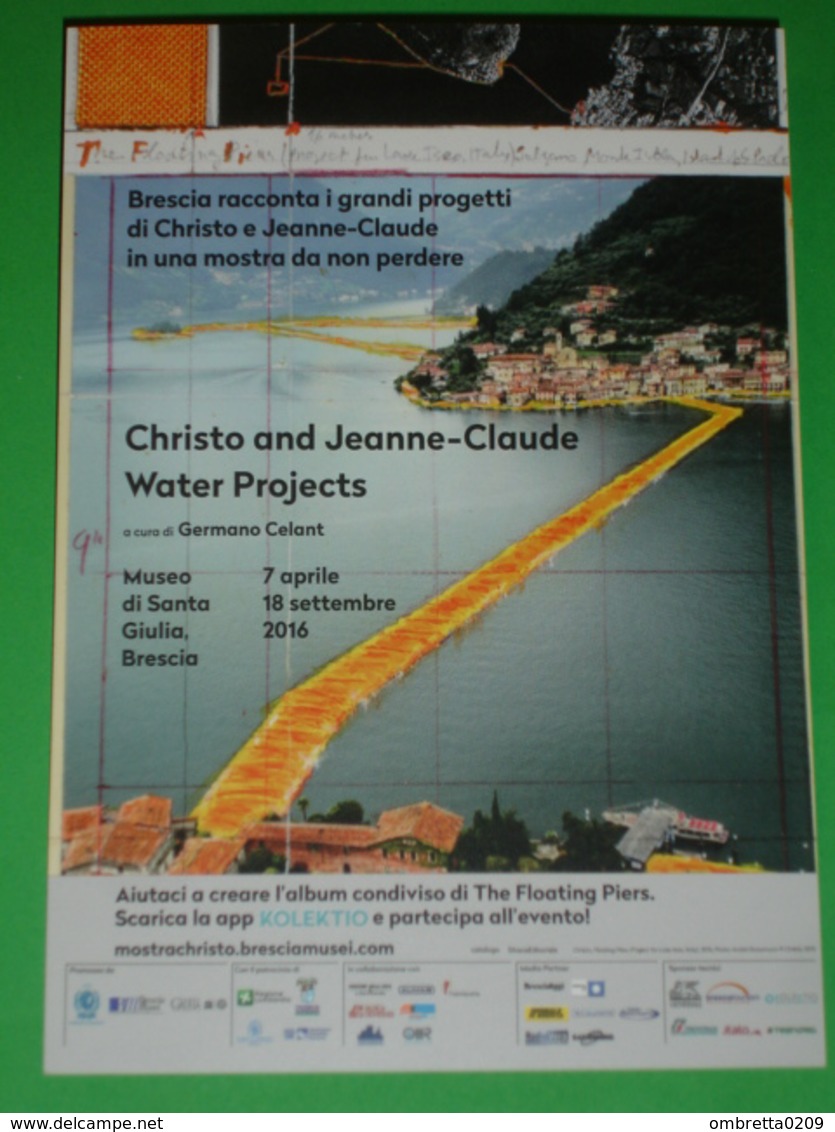 LAGO ISEO - CHRISTO E JEAN CLAUDE "WATER PROJECTS" The Floating Piers  Museo "Santa Giulia" BRESCIA Promocard - Musei