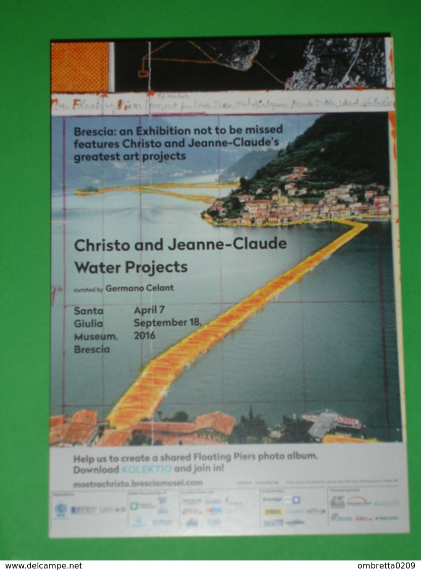 LAGO ISEO - CHRISTO E JEAN CLAUDE "WATER PROJECTS" The Floating Piers  Museo "Santa Giulia" BRESCIA Promocard - Musei