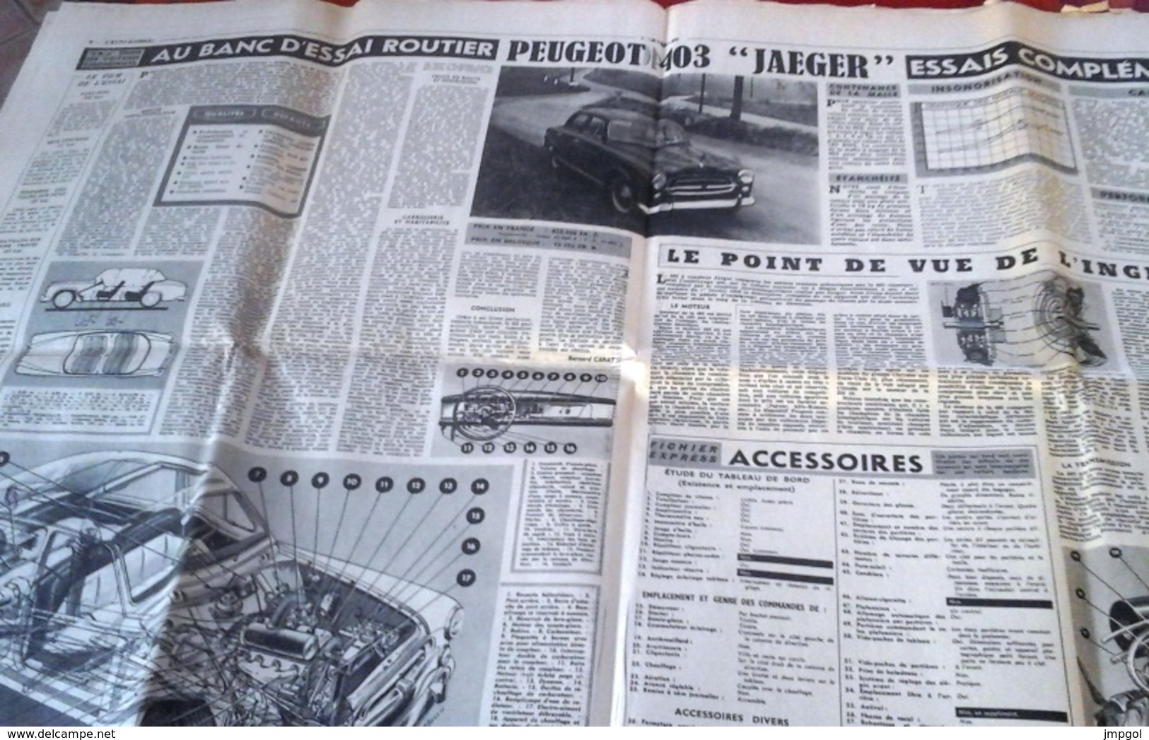 L'Auto Journal N°219 Avril 1959 Essai Peugeot 403 Jaeger Salon Genève Routes Neuves Ouessant - Auto