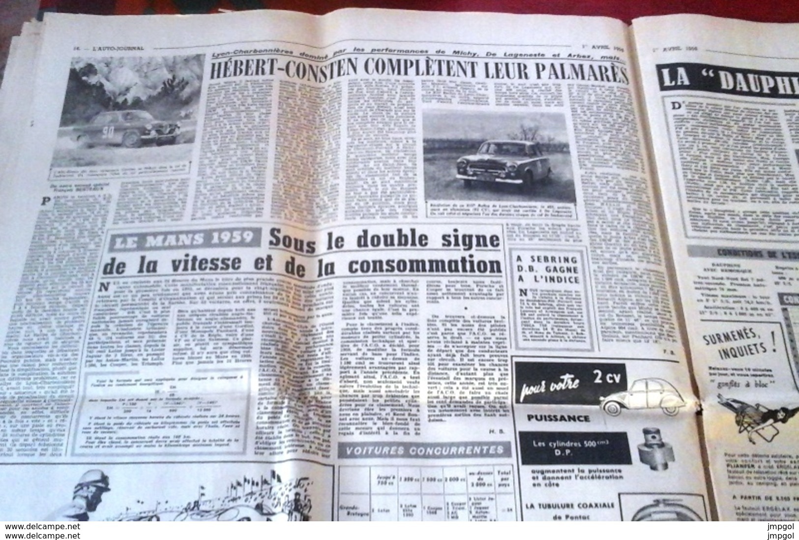 L'Auto Journal N°219 Avril 1959 Essai Peugeot 403 Jaeger Salon Genève Routes Neuves Ouessant - Auto