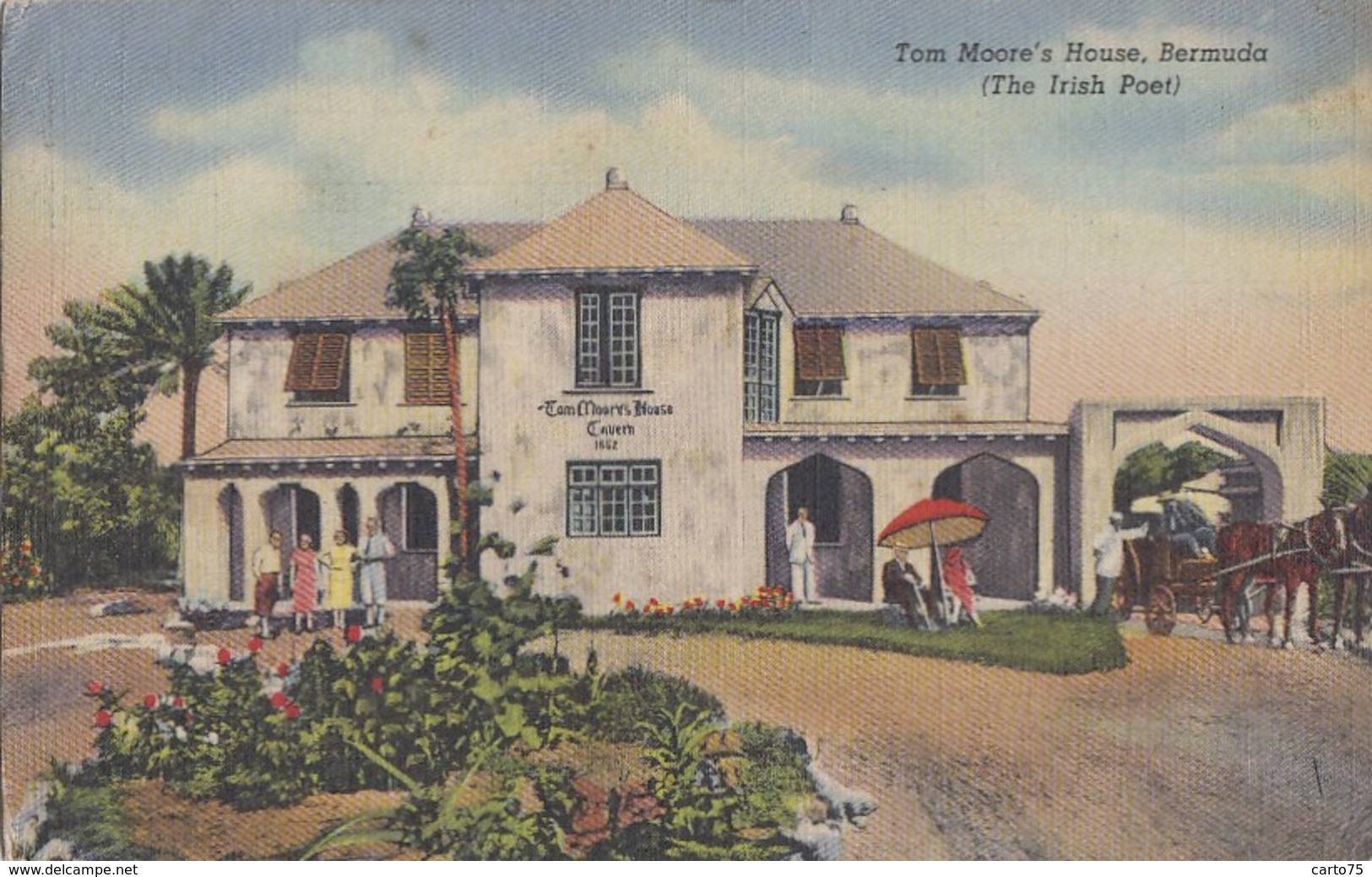 Amérique - Antilles - Bermuda - Tom Moore's House - The Irish Poet - 1938 Postmarked St Georges 1938 - Bermuda