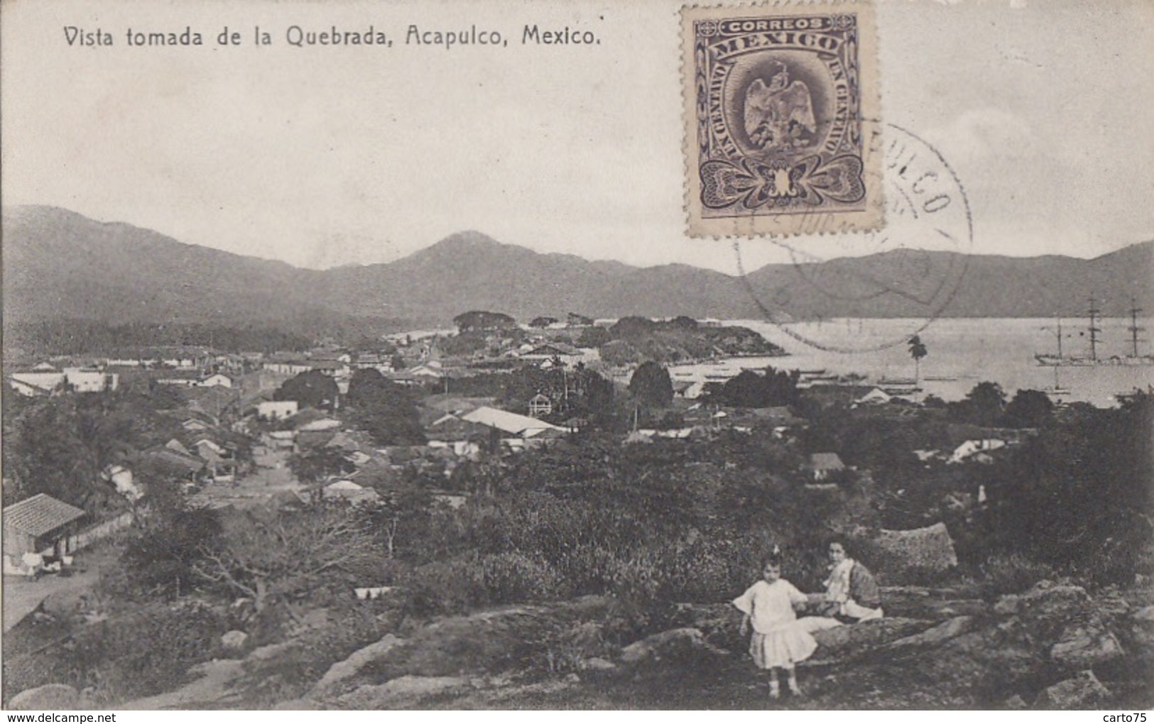 Amérique - Mexique Mexico - Acapulco - Vista Tomada De La Quebrada - Matasellos 1908 - Mexique