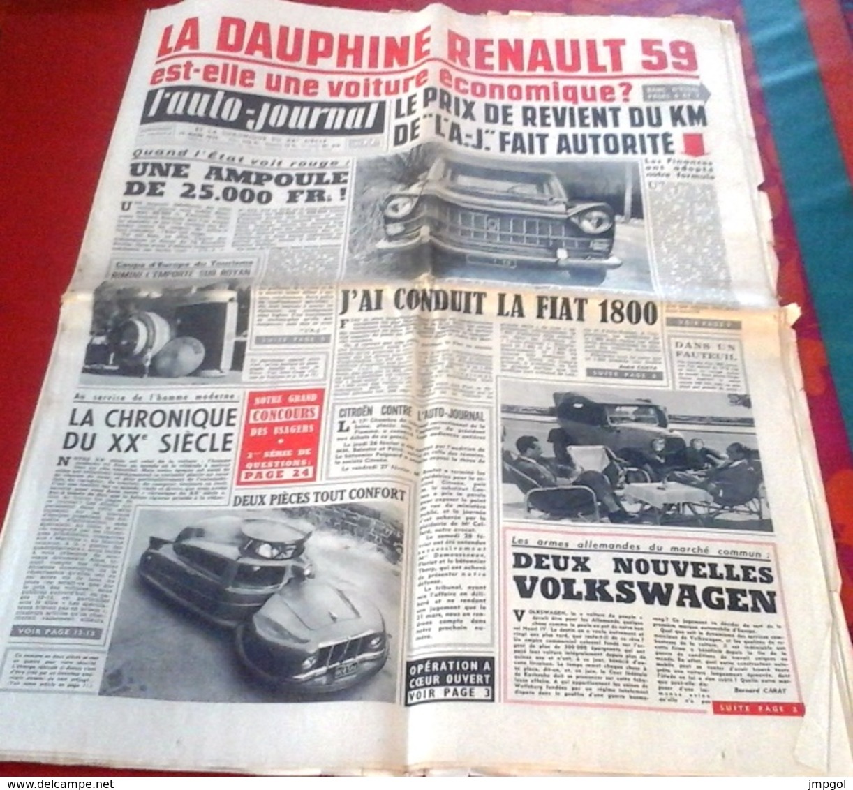 L'Auto Journal N°218 Mars 1959 Essai Renault Dauphine 1959 Boîte à Savon Bellème Pétrole Sahara Royan Rimini - Auto