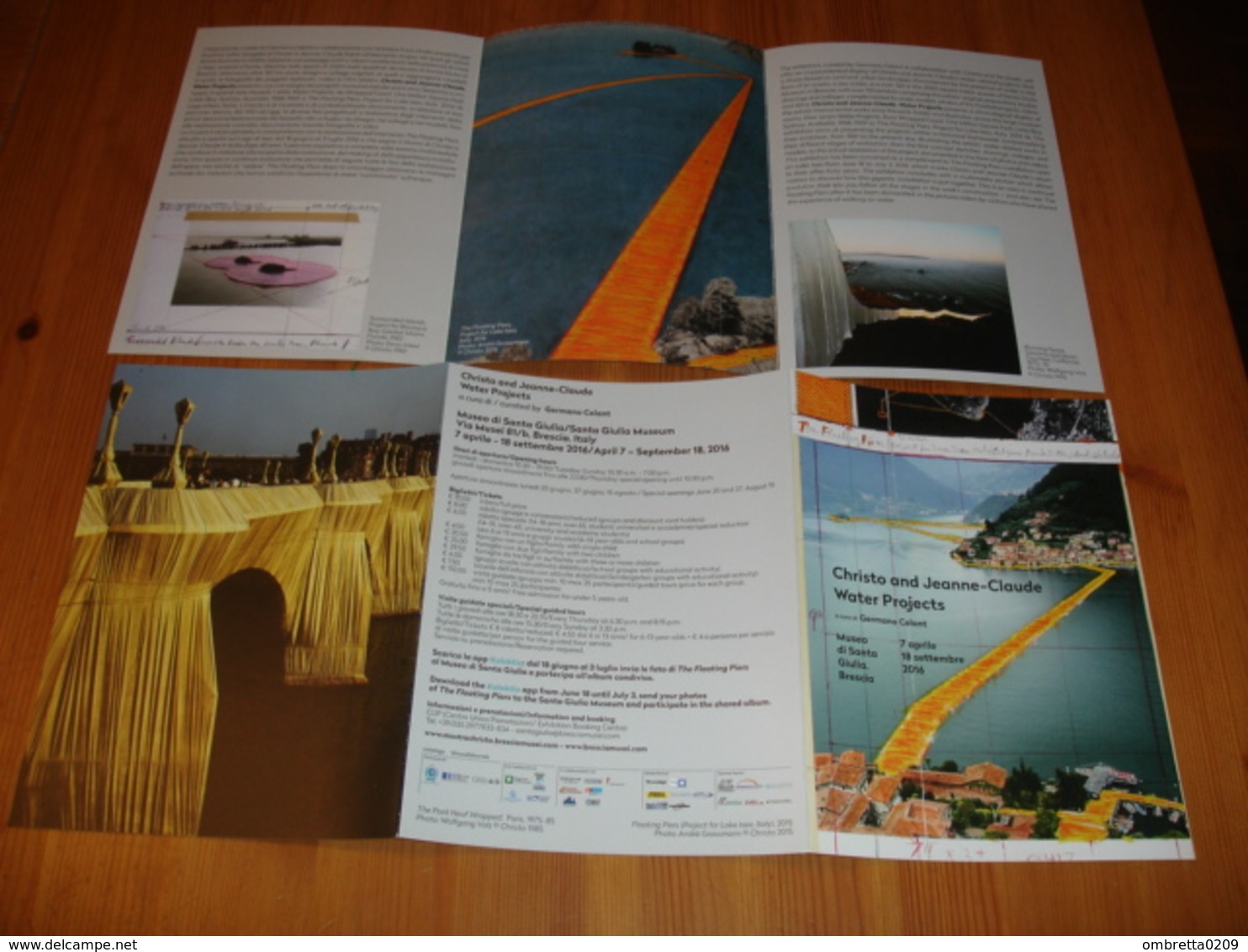 Lago ISEO/CHRISTO E JEAN CLAUDE "WATER PROJECTS" The Floating Piers/Gemano Celant Museo"Santa Giulia" BRESCIA Promocard - Musei