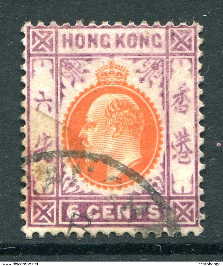 Hong Kong 1907-11 KEVII - Wmk. Mult. Crown CA - 6c Orange-vermilion & Purple Used (SG 94) - Used Stamps