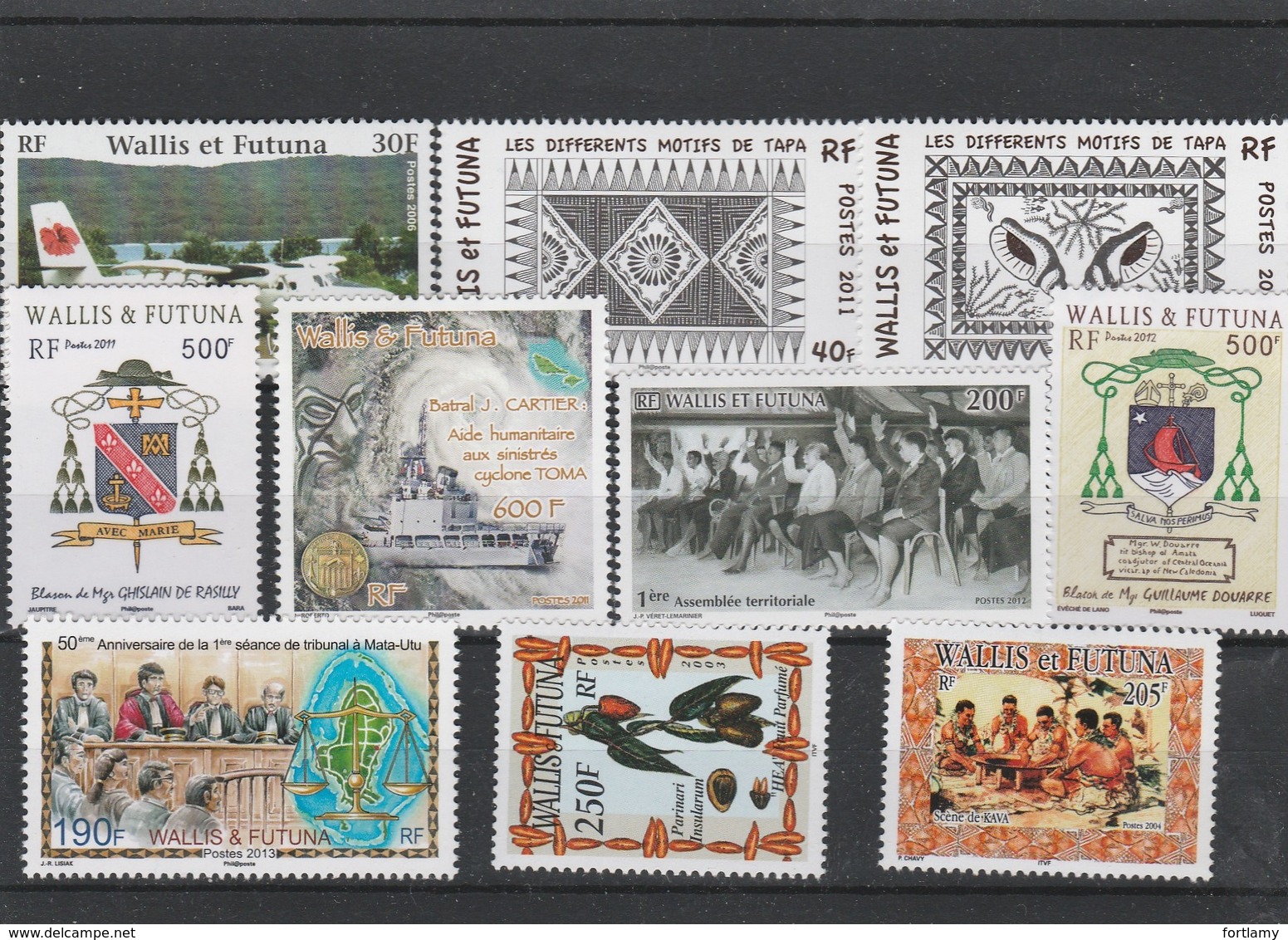 LOT 273 WALLIS ET FUTUNA N°663-755-756-746-747-763-775-786-613-617 ** FACIALE - Nuevos