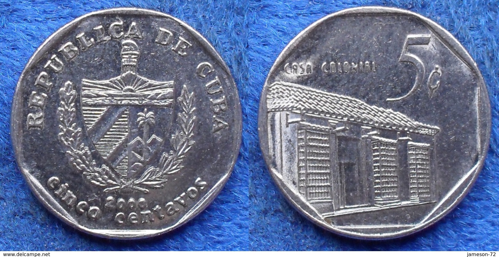 CUBA - 5 Centavos 2000 "Casa Colonial" KM# 575.2 Second Republic (1962) - Edelweiss Coins - Cuba